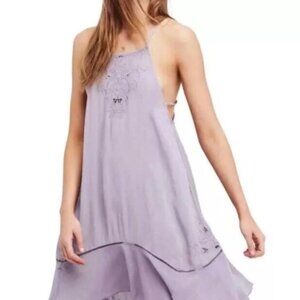 Free People Lavender Halter INTIMATELY Women’s Heat Wave Tunic Mini Dress Purple